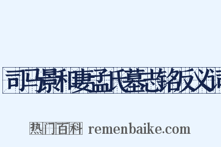 司马景和妻孟氏墓志铭反义词是什么意思的图片